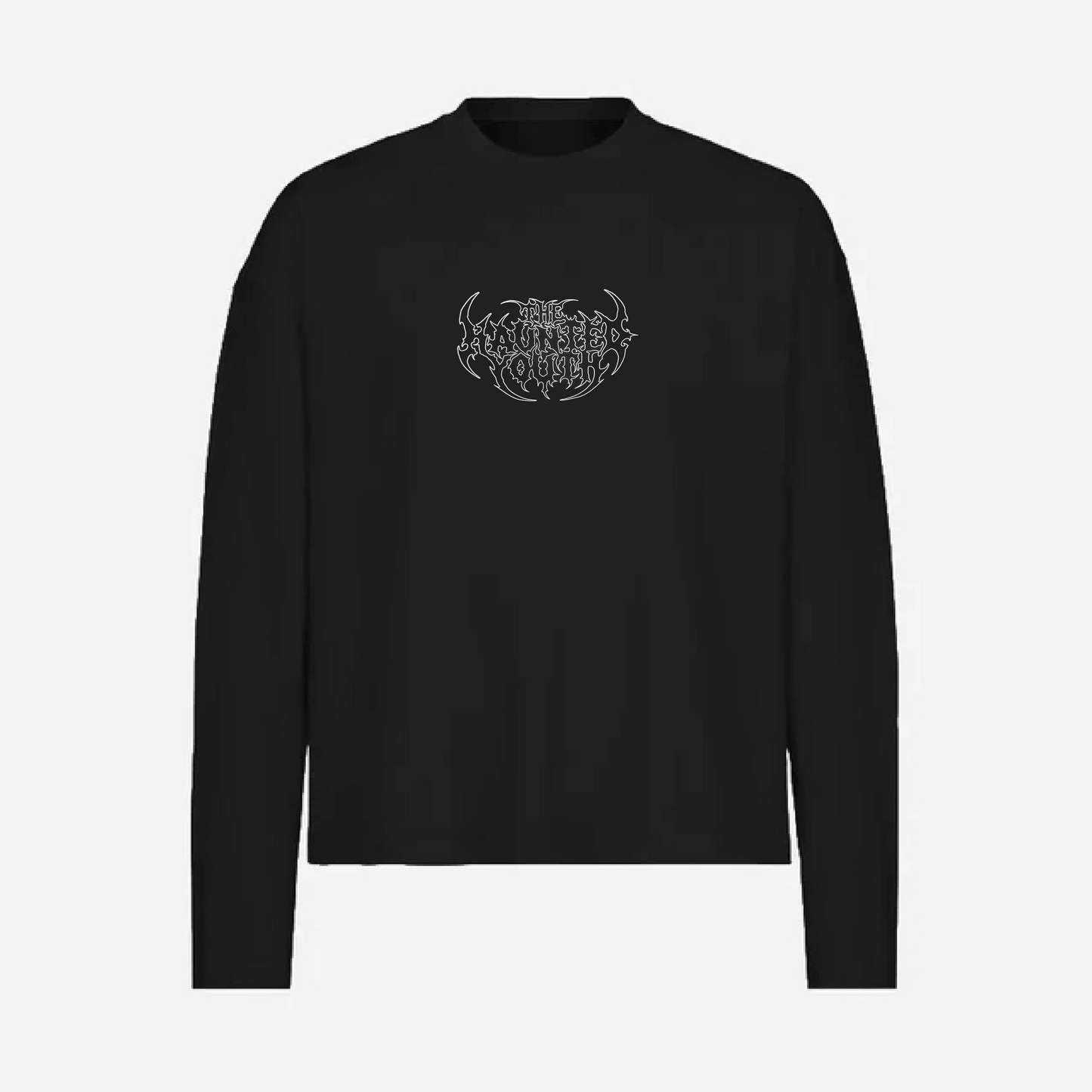 BOXY LONGSLEEVE TEE - THE HAUNTED YOUTH LOGO